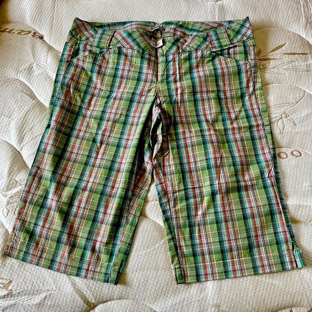 Space Girl plaid shorts